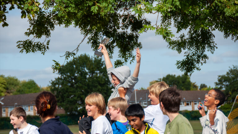 Team winners at a school team building day in Bristol