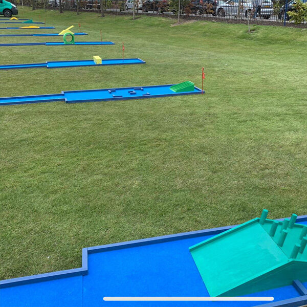 Mobile company delivering crazy golf at schools