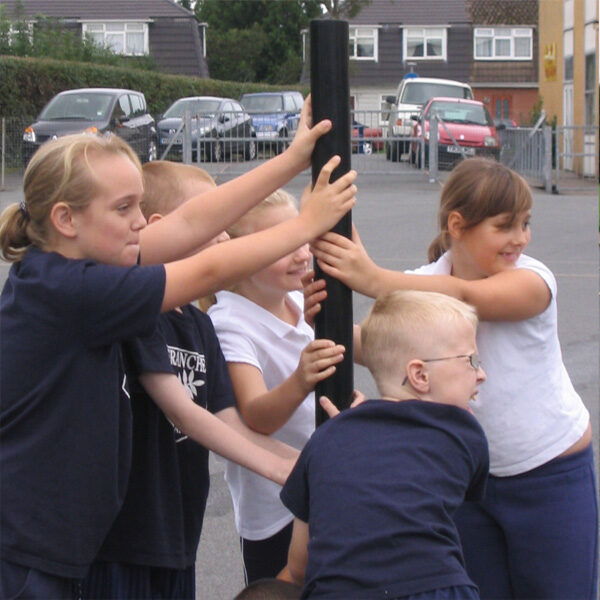 KS2 pupils practising communication and teamwork in structured activities