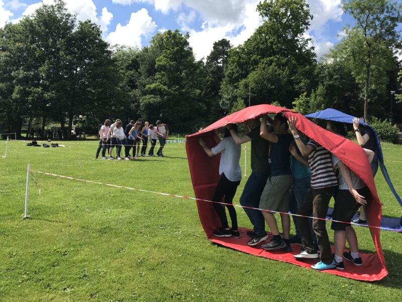 Activity team building day for students at a Surrey school