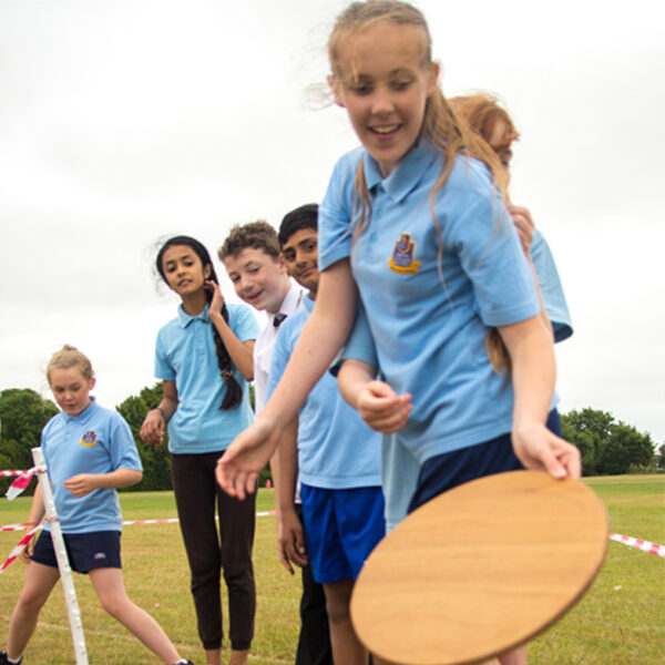 Year 8 students demonstrating team skills on an onsite school team building day